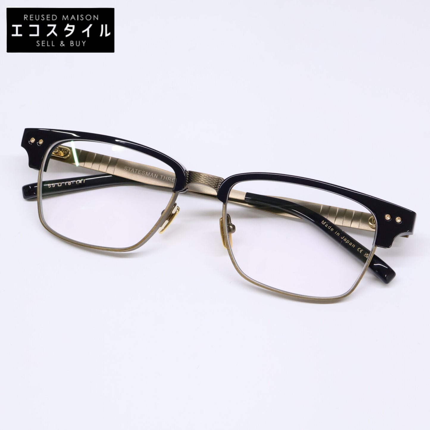 DITA ディータ 【新品同様】DRX-2064-E-NVY-GLD-55 STATESMAN-THREE サーモント メガネフレーム 眼鏡 55□18-147