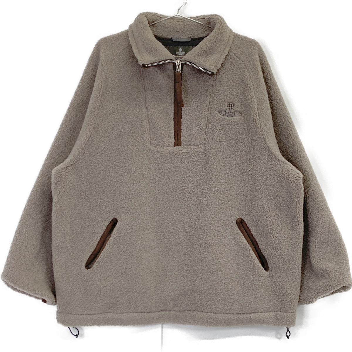 VIVIENNE WESTWOOD MAN ヴィヴィアンウエストウッドマン 【新品同様】26-12-432007-00 オーブ刺繍 ハーフジップ ボアブルゾン/ ジャケット 44