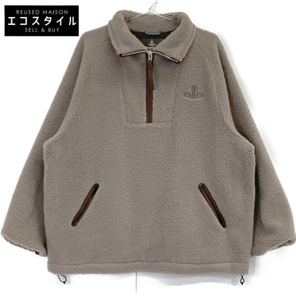VIVIENNE WESTWOOD MAN ヴィヴィアンウエストウッドマン 【新品同様】26-12-432007-00 オーブ刺繍 ハーフジップ ボアブルゾン/ ジャケット 44
