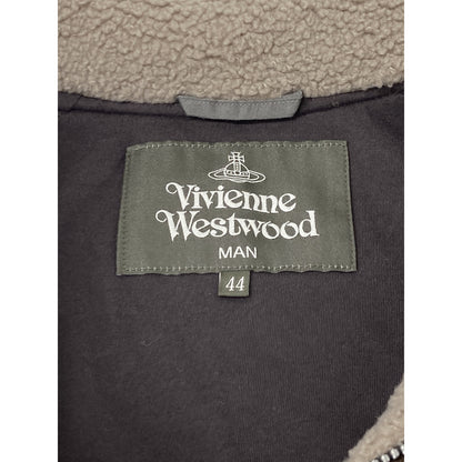 VIVIENNE WESTWOOD MAN ヴィヴィアンウエストウッドマン 【新品同様】26-12-432007-00 オーブ刺繍 ハーフジップ ボアブルゾン/ ジャケット 44
