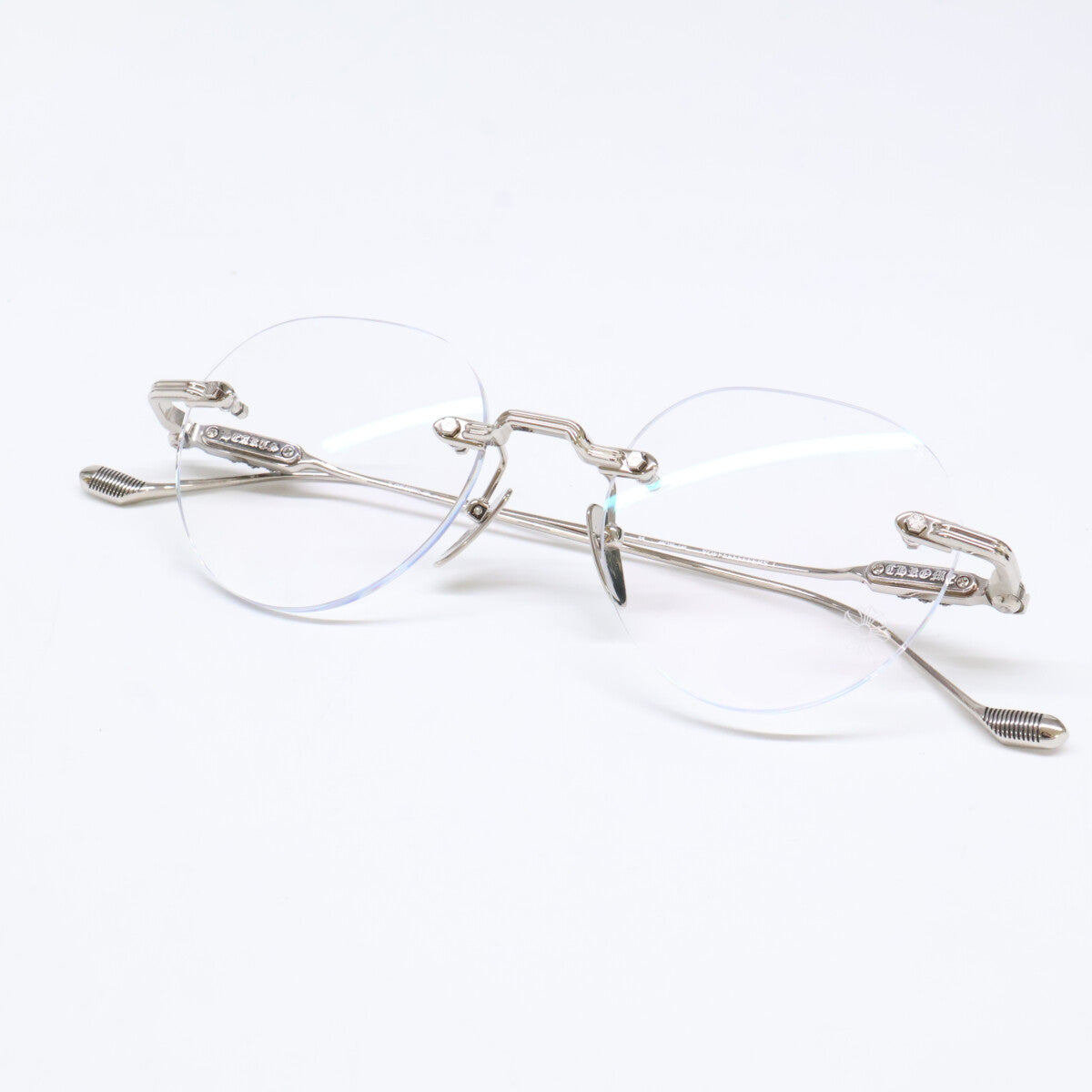 Chrome Hearts クロムハーツ SOFFFFFFFFERS 1 ボストン型 リムレス メタル クリングスタイプ メガネ 眼鏡 49-20-148