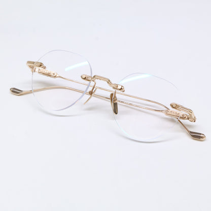 Chrome Hearts クロムハーツ 美品 SOFFFFFFFFERS 1 ボストン型 リムレス メタル クリングスタイプ メガネ 眼鏡 49-20-148