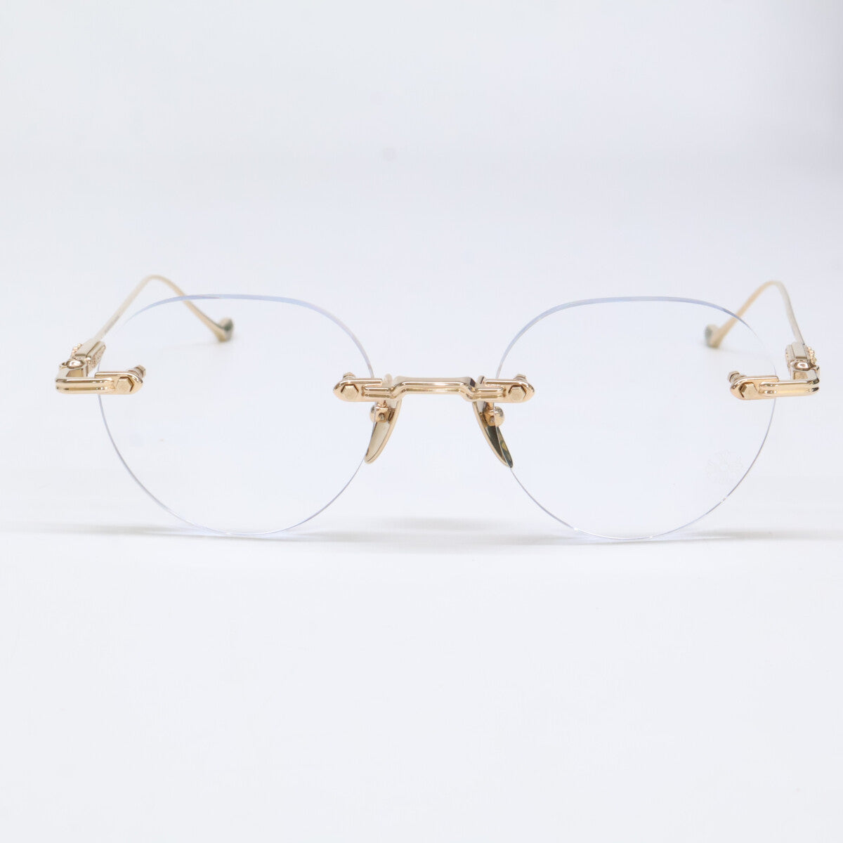 Chrome Hearts クロムハーツ 美品 SOFFFFFFFFERS 1 ボストン型 リムレス メタル クリングスタイプ メガネ 眼鏡 49-20-148