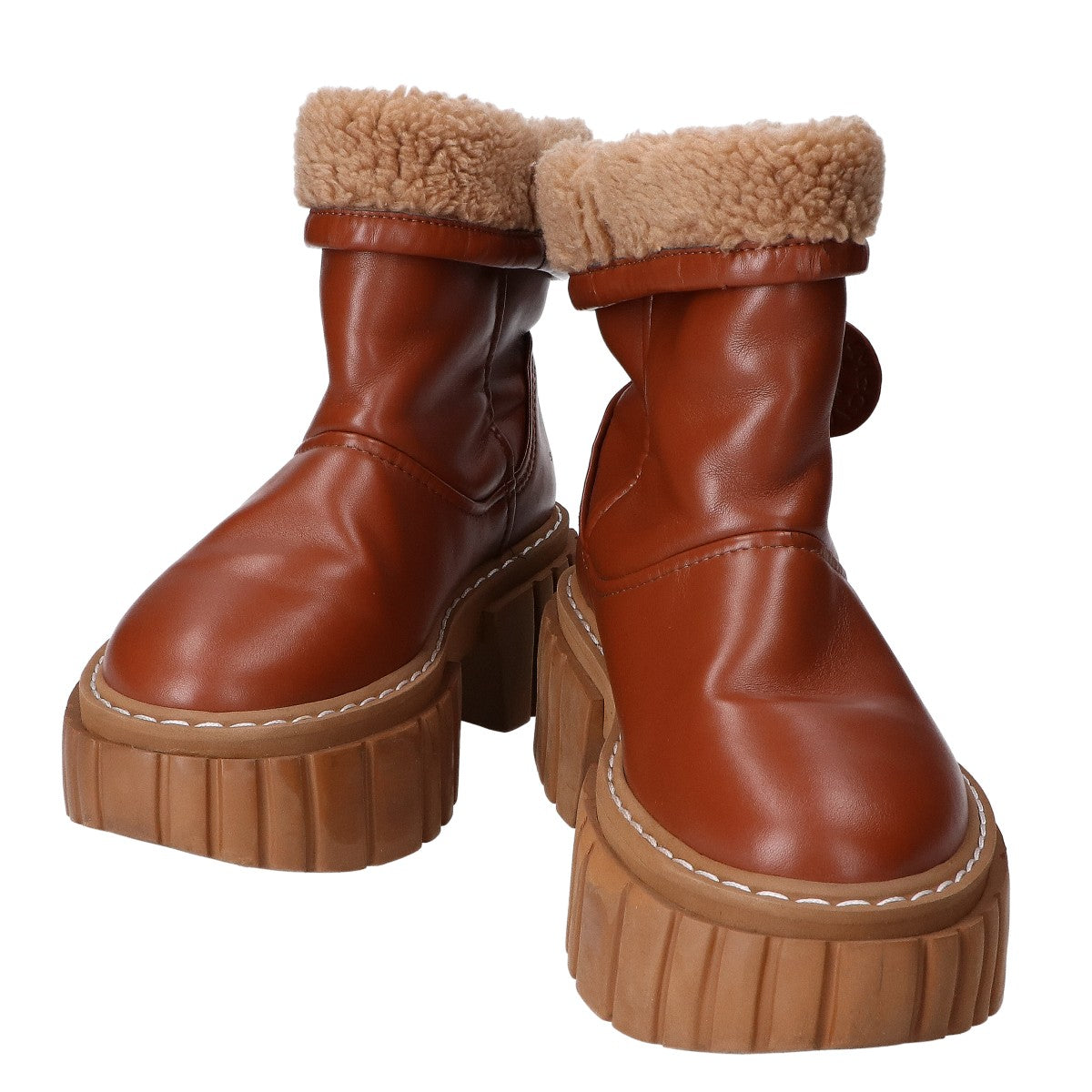 STELLA McCARTNEY ステラマッカートニー ﾌﾞﾗｳﾝ ｴﾐﾘｰ ﾎﾞｱｼｮｰﾄﾌﾞｰﾂ シューズ 37