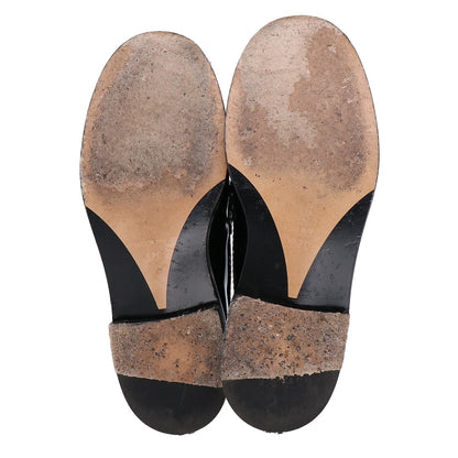 CHANEL シャネル G37430 CHANELロゴ＆チェーン パテント ローファー シューズ 37C