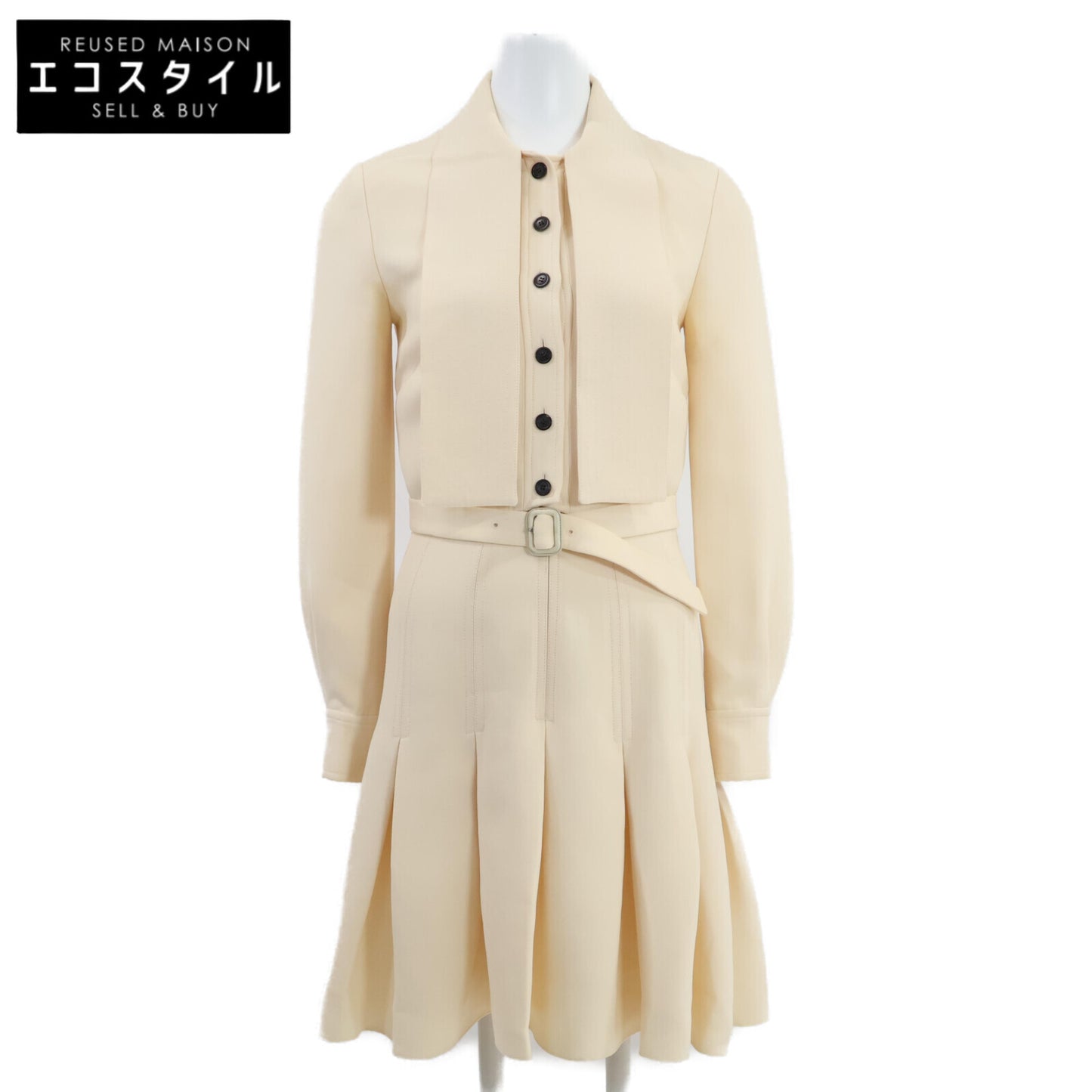 Christian Dior クリスチャンディオール 【国内正規】841D16A1166 シルク混 ベルト付 ワンピース 38