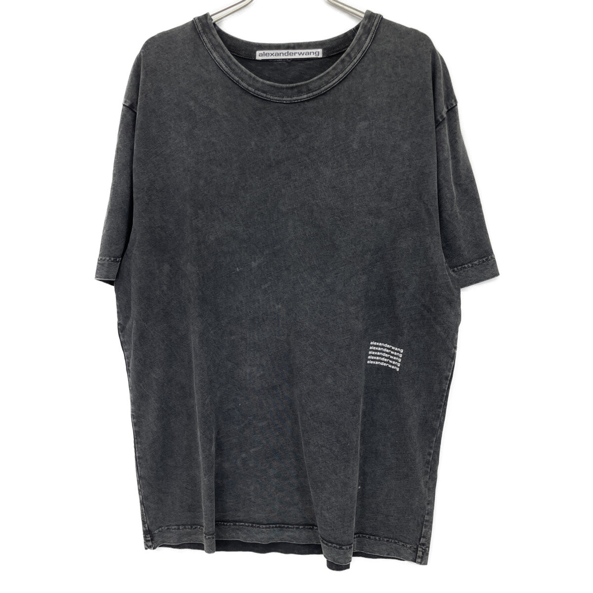 ALEXANDER WANG アレキサンダーワン 【国内正規】UCC2221527 ロゴプリント ウォッシュ加工 半袖Tシャツ/ トップス XL