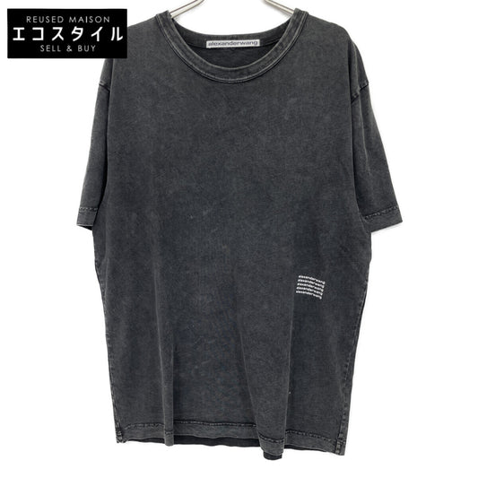 ALEXANDER WANG アレキサンダーワン 【国内正規】UCC2221527 ロゴプリント ウォッシュ加工 半袖Tシャツ/ トップス XL