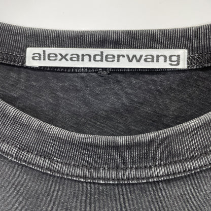 ALEXANDER WANG アレキサンダーワン 【国内正規】UCC2221527 ロゴプリント ウォッシュ加工 半袖Tシャツ/ トップス XL