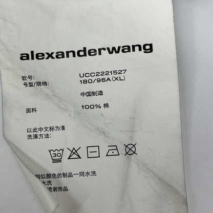 ALEXANDER WANG アレキサンダーワン 【国内正規】UCC2221527 ロゴプリント ウォッシュ加工 半袖Tシャツ/ トップス XL