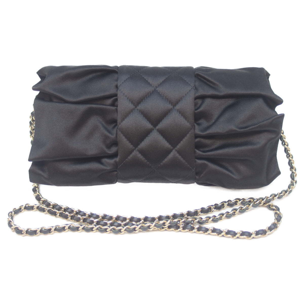 CHANEL シャネル ｺｺﾏｰｸ ｻﾃﾝ ﾁｪｰﾝｼｮﾙﾀﾞｰﾊﾞｯｸﾞ ﾘﾎﾞﾝ ﾌﾞﾗｯｸ G金具 ショルダーバッグ