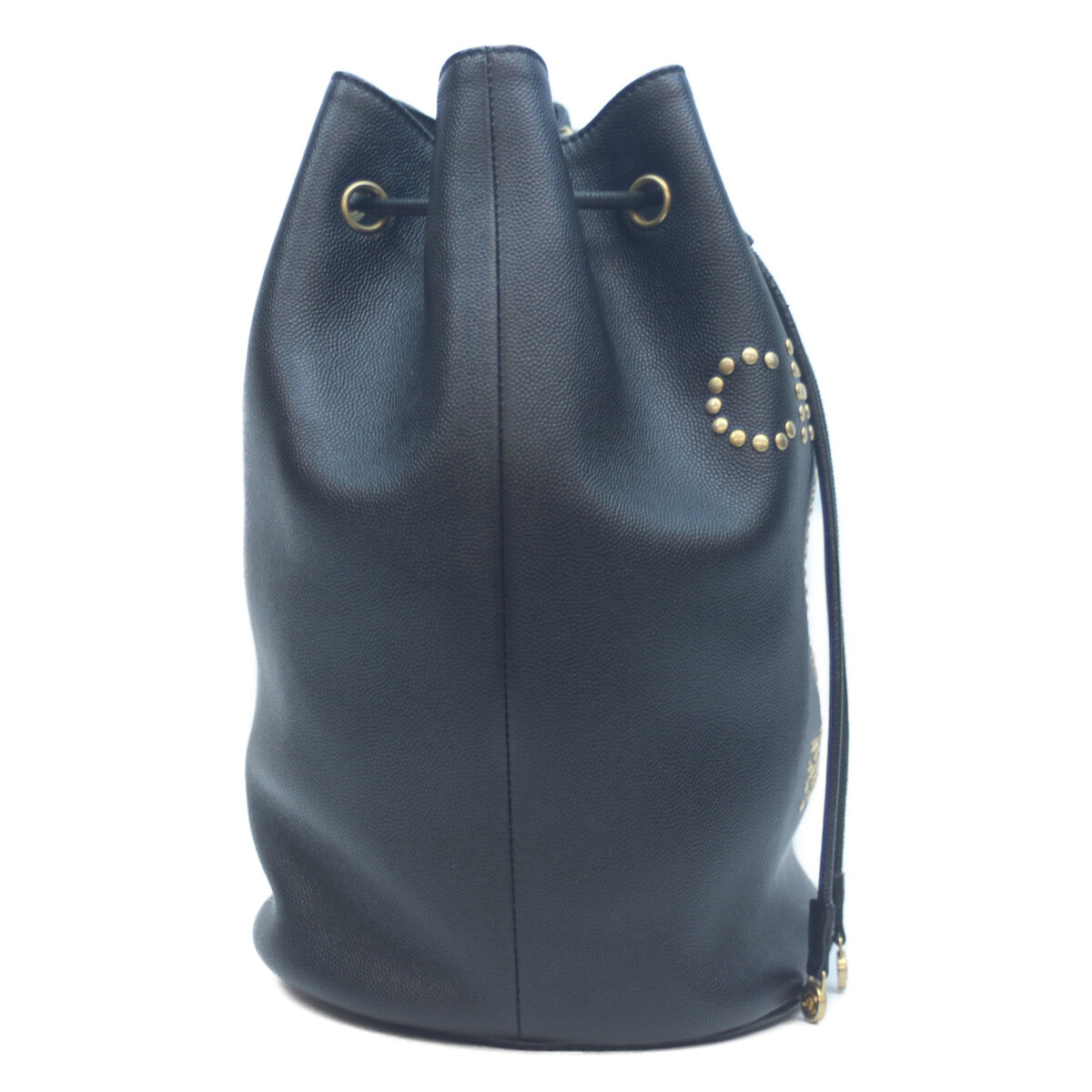 CHANEL シャネル 28番台 AS1045 黒 キャビア ドーヴィル ドローストリング 巾着チェーンショルダー ショルダーバッグ