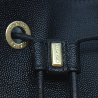 CHANEL シャネル 28番台 AS1045 黒 キャビア ドーヴィル ドローストリング 巾着チェーンショルダー ショルダーバッグ