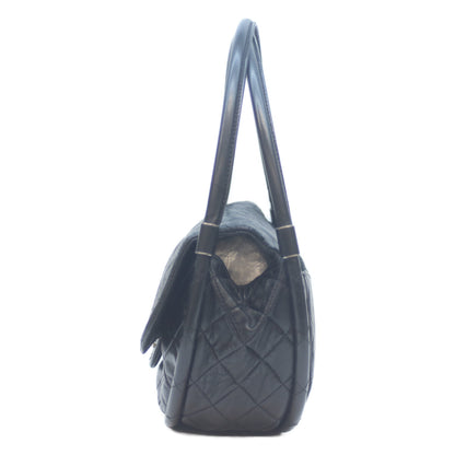 CHANEL シャネル 18番台 黒 ラムスキン フラフープマトラッセ ショルダーバッグ