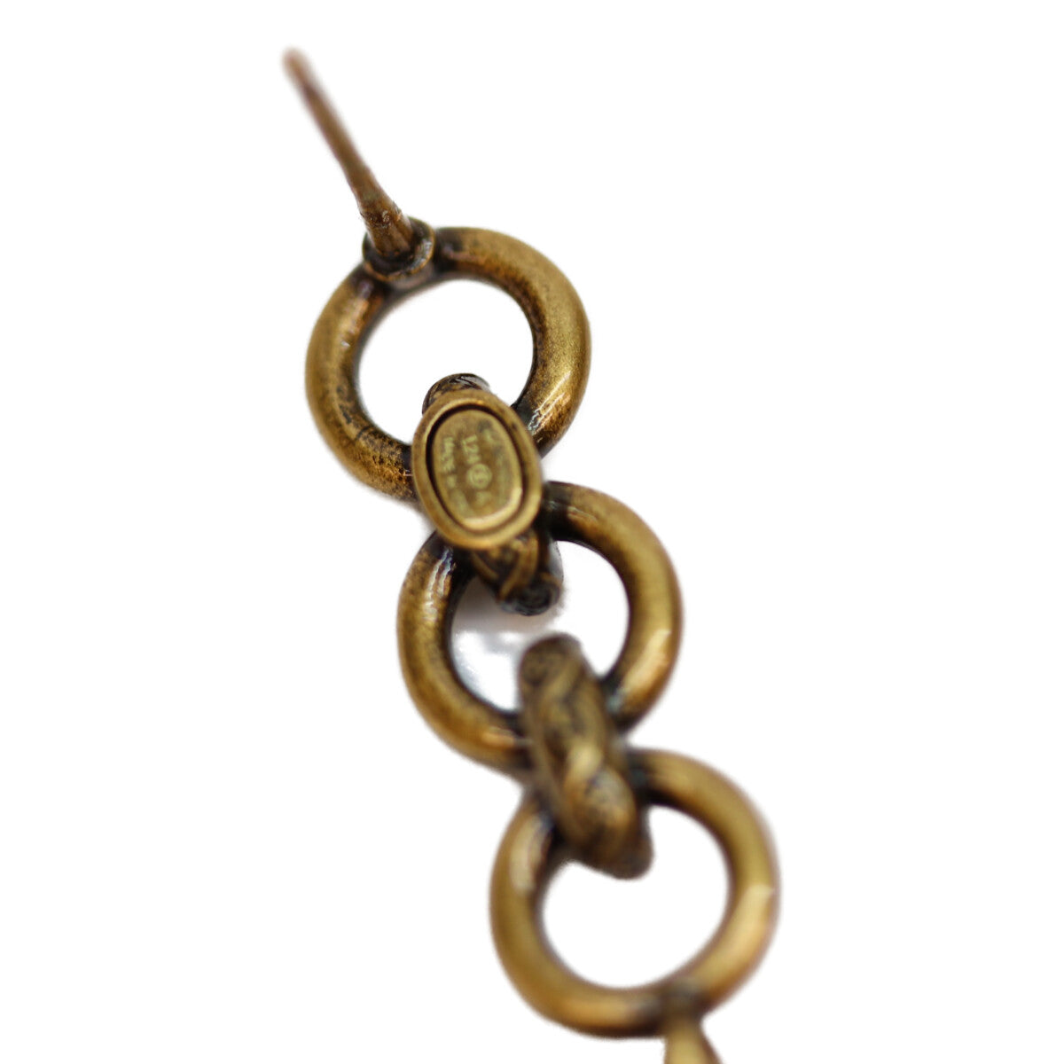 CHANEL シャネル I24A ｺﾞｰﾙﾄﾞ ｽｲﾝｸﾞｺｺﾏｰｸ ﾗｲﾝｽﾄｰﾝ ﾋﾟｱｽ ピアス