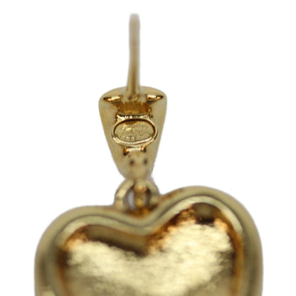 CHANEL シャネル C24K ｺﾞｰﾙﾄﾞ ﾌﾞﾗｯｸ ﾊｰﾄ ﾚｰｽﾃﾞｻﾞｲﾝ ｺｺﾏｰｸﾋﾟｱｽ ピアス