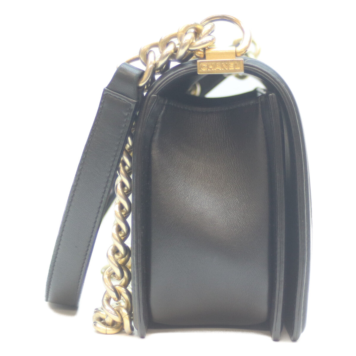 CHANEL シャネル 23番 ブラック ラム G金具 ボーイシャネル ショルダーバッグ