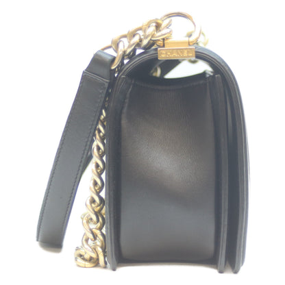 CHANEL シャネル 23番 ブラック ラム G金具 ボーイシャネル ショルダーバッグ