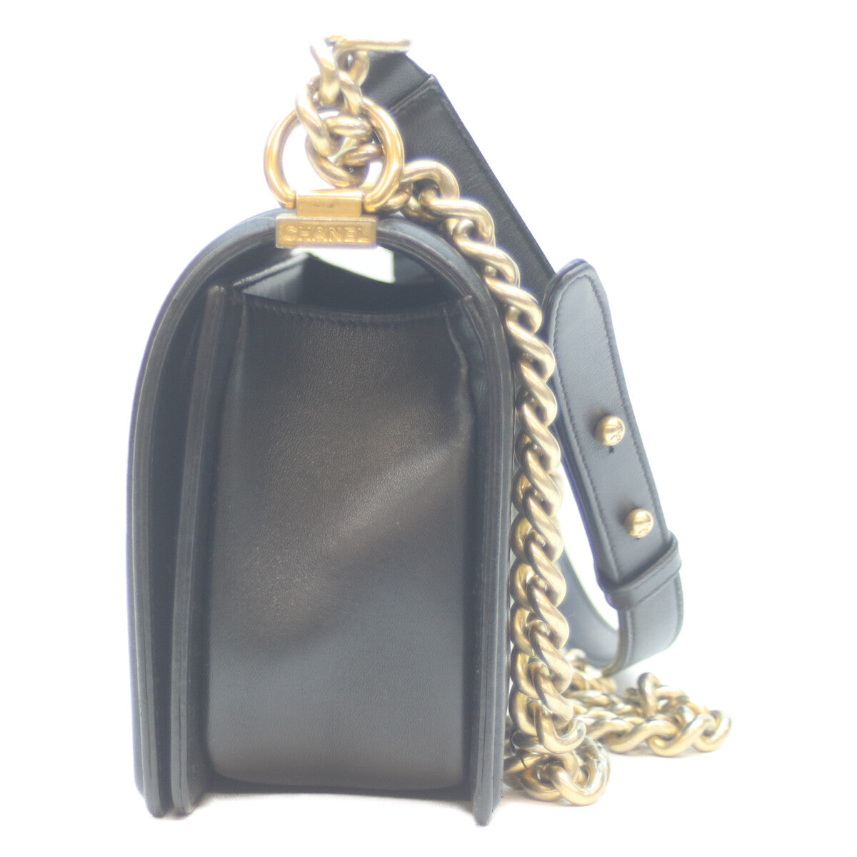 CHANEL シャネル 23番 ブラック ラム G金具 ボーイシャネル ショルダーバッグ