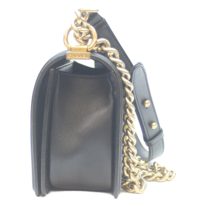 CHANEL シャネル 23番 ブラック ラム G金具 ボーイシャネル ショルダーバッグ