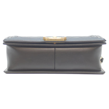 CHANEL シャネル 23番 ブラック ラム G金具 ボーイシャネル ショルダーバッグ