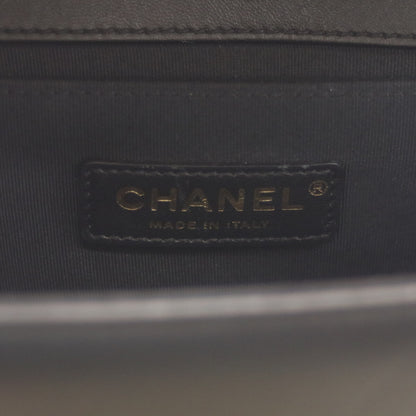 CHANEL シャネル 23番 ブラック ラム G金具 ボーイシャネル ショルダーバッグ