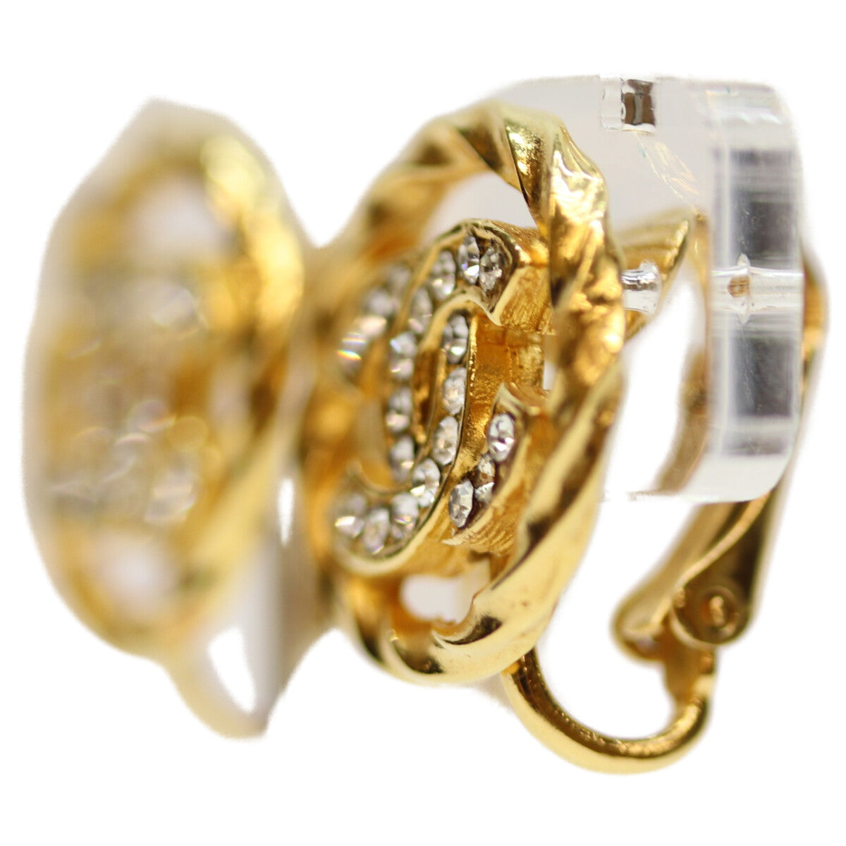 CHANEL シャネル 2137 GP ﾗｲﾝｽﾄｰﾝ ｻｰｸﾙｺｺﾏｰｸ ｲﾔﾘﾝｸﾞ イヤリング