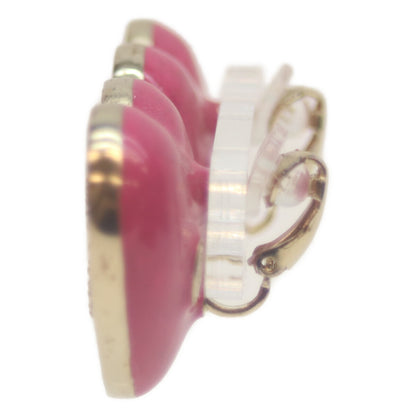 CHANEL シャネル C23P GP ピンク ラインストーン ハートココマーク イヤリング イヤリング