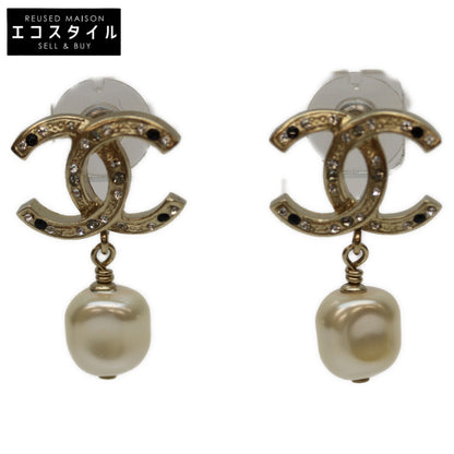 CHANEL シャネル B12A GP ﾗｲﾝｽﾄｰﾝ ｺｺﾏｰｸ ﾊﾟｰﾙｽｲﾝｸﾞ ﾋﾟｱｽ ピアス