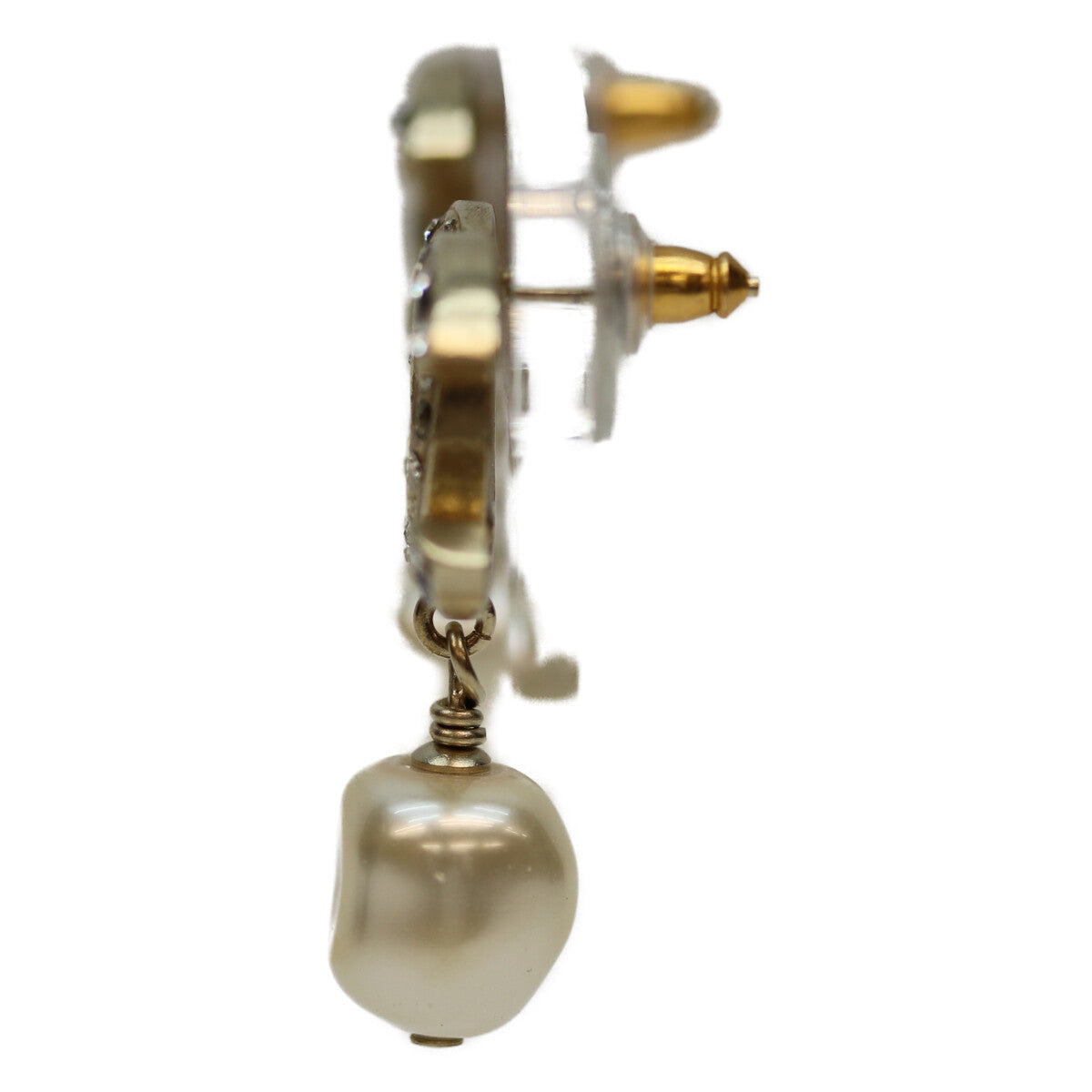 CHANEL シャネル B12A GP ﾗｲﾝｽﾄｰﾝ ｺｺﾏｰｸ ﾊﾟｰﾙｽｲﾝｸﾞ ﾋﾟｱｽ ピアス