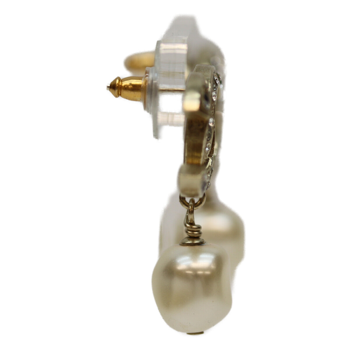 CHANEL シャネル B12A GP ﾗｲﾝｽﾄｰﾝ ｺｺﾏｰｸ ﾊﾟｰﾙｽｲﾝｸﾞ ﾋﾟｱｽ ピアス