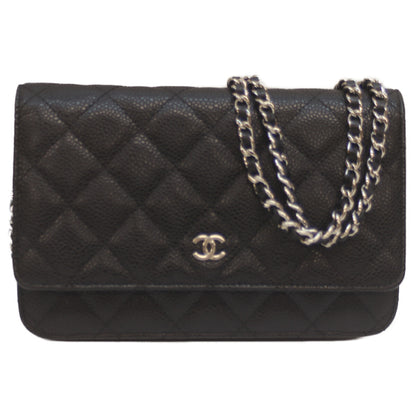 CHANEL シャネル AP0250 27番 ブラック キャビア SV金具 チェーンウォレット 長財布（小銭入れあり）