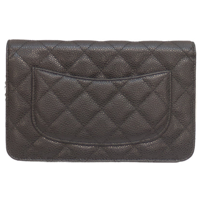 CHANEL シャネル AP0250 27番 ブラック キャビア SV金具 チェーンウォレット 長財布（小銭入れあり）