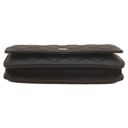 CHANEL シャネル AP0250 27番 ブラック キャビア SV金具 チェーンウォレット 長財布（小銭入れあり）