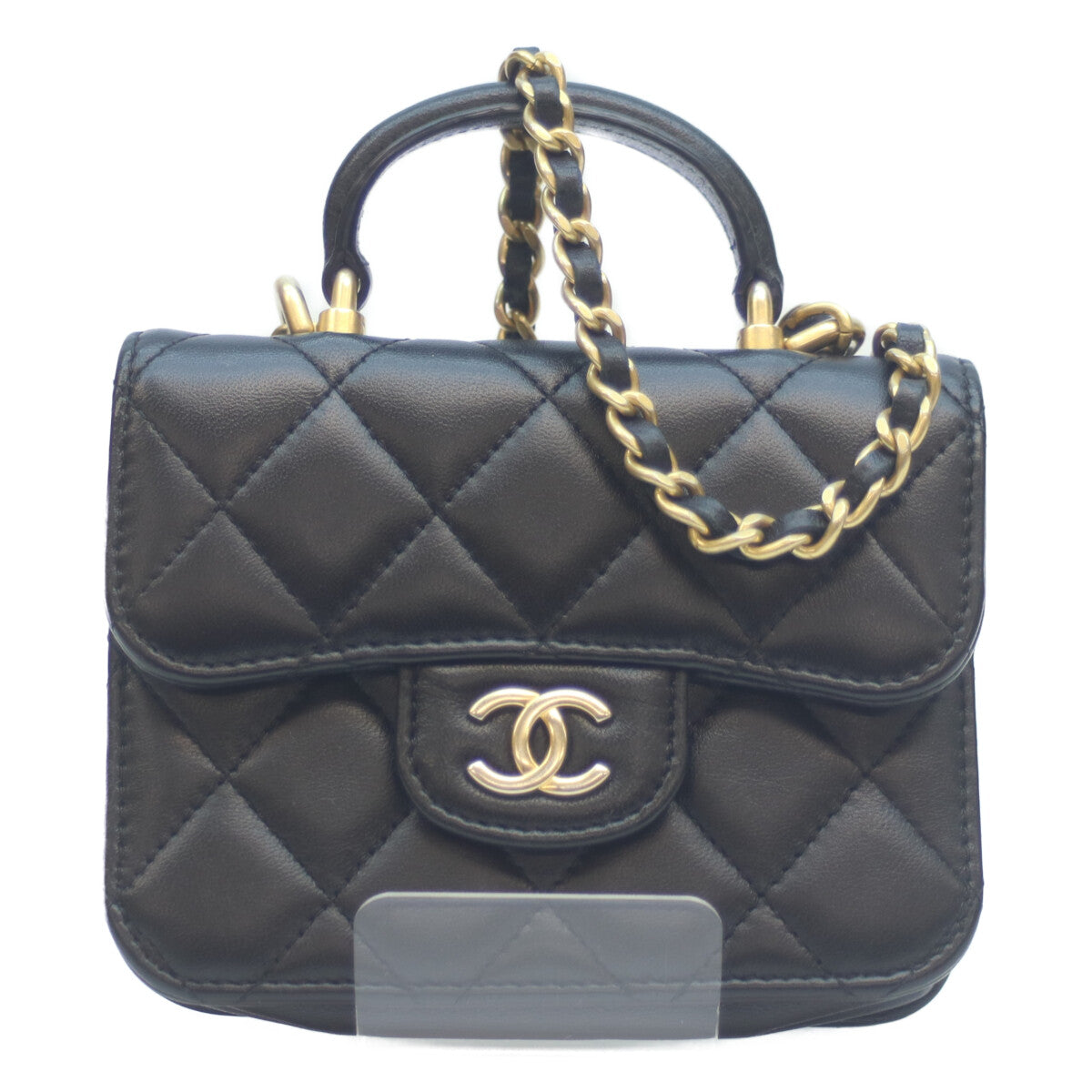 CHANEL シャネル 31番 AP2200 ブラック ラム G金具 ミニミニマトラッセ トップハンドル 2WAYチェーンショルダー ショルダーバッグ