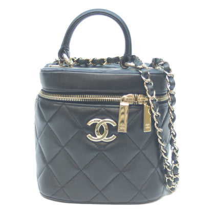 CHANEL シャネル AS1626 29番 ブラック G金具 ラム 2WAYバニティ ショルダーバッグ