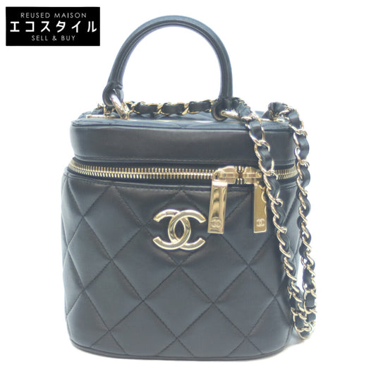 CHANEL シャネル AS1626 29番 ブラック G金具 ラム 2WAYバニティ ショルダーバッグ
