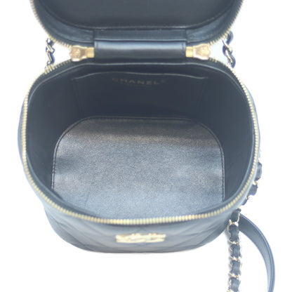 CHANEL シャネル AS1626 29番 ブラック G金具 ラム 2WAYバニティ ショルダーバッグ