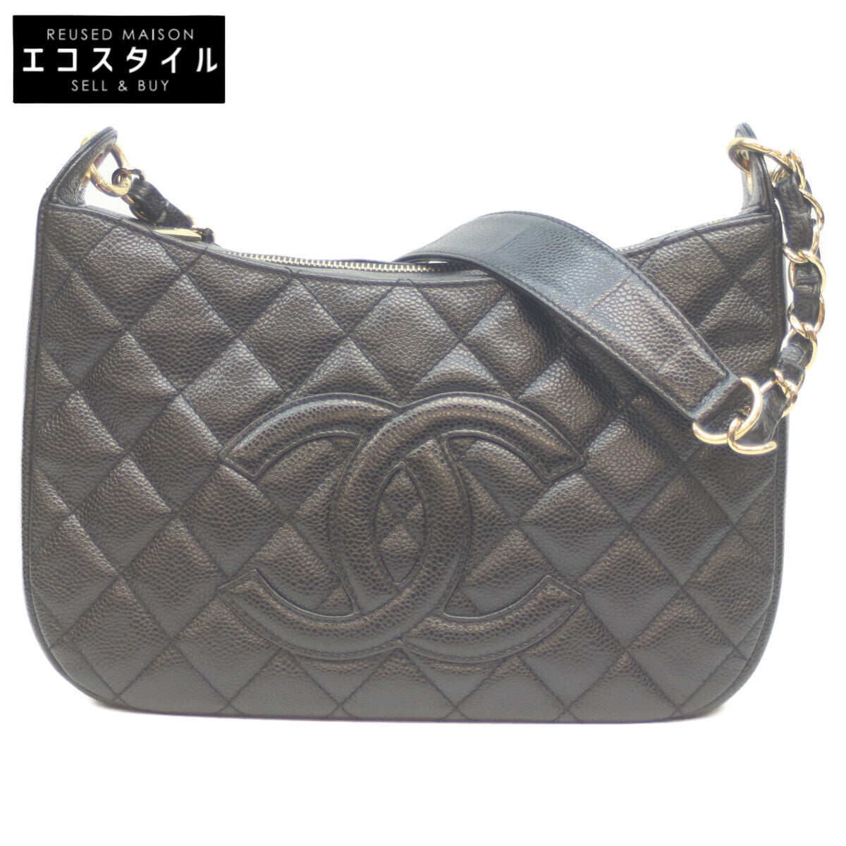 CHANEL シャネル A20993 7番 ブラック キャビア G金具 ワンショルダー ショルダーバッグ