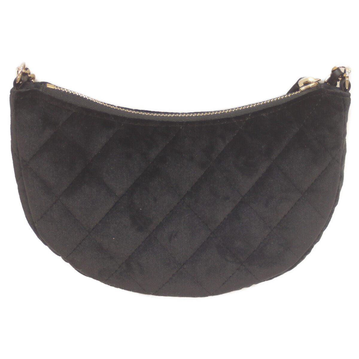 CHANEL シャネル 24年イヤーズギフト 黒 ベロア ハーフムーン チェンショルダー ショルダーバッグ