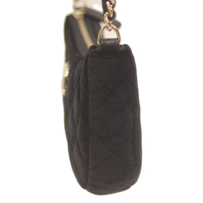 CHANEL シャネル 24年イヤーズギフト 黒 ベロア ハーフムーン チェンショルダー ショルダーバッグ