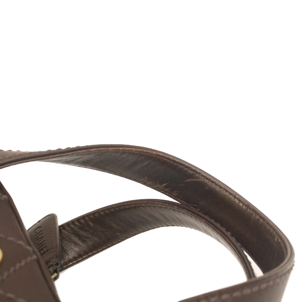 CHANEL シャネル 8番 ブラウン ワイルドステッチ Wファスナー ミニボストン ハンド ボストンバッグ