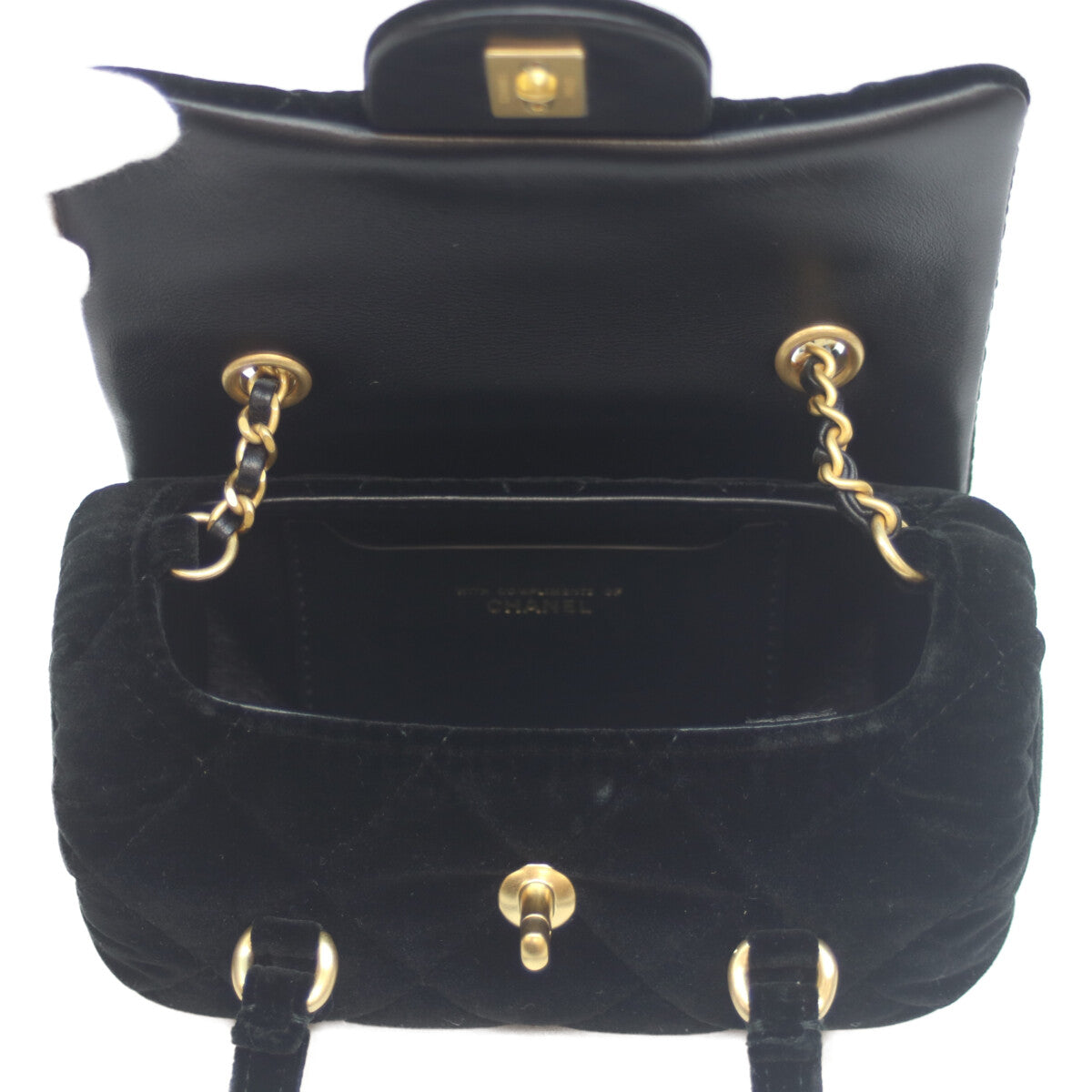CHANEL シャネル 黒 G金具 ベロア 2WAYミニハンド ミニボストン ショルダーバッグ