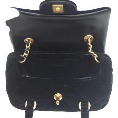 CHANEL シャネル 黒 G金具 ベロア 2WAYミニハンド ミニボストン ショルダーバッグ