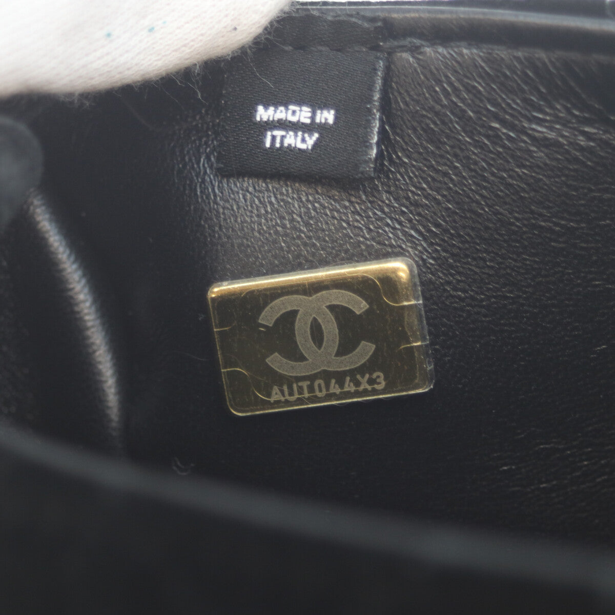 CHANEL シャネル 黒 G金具 ベロア 2WAYミニハンド ミニボストン ショルダーバッグ