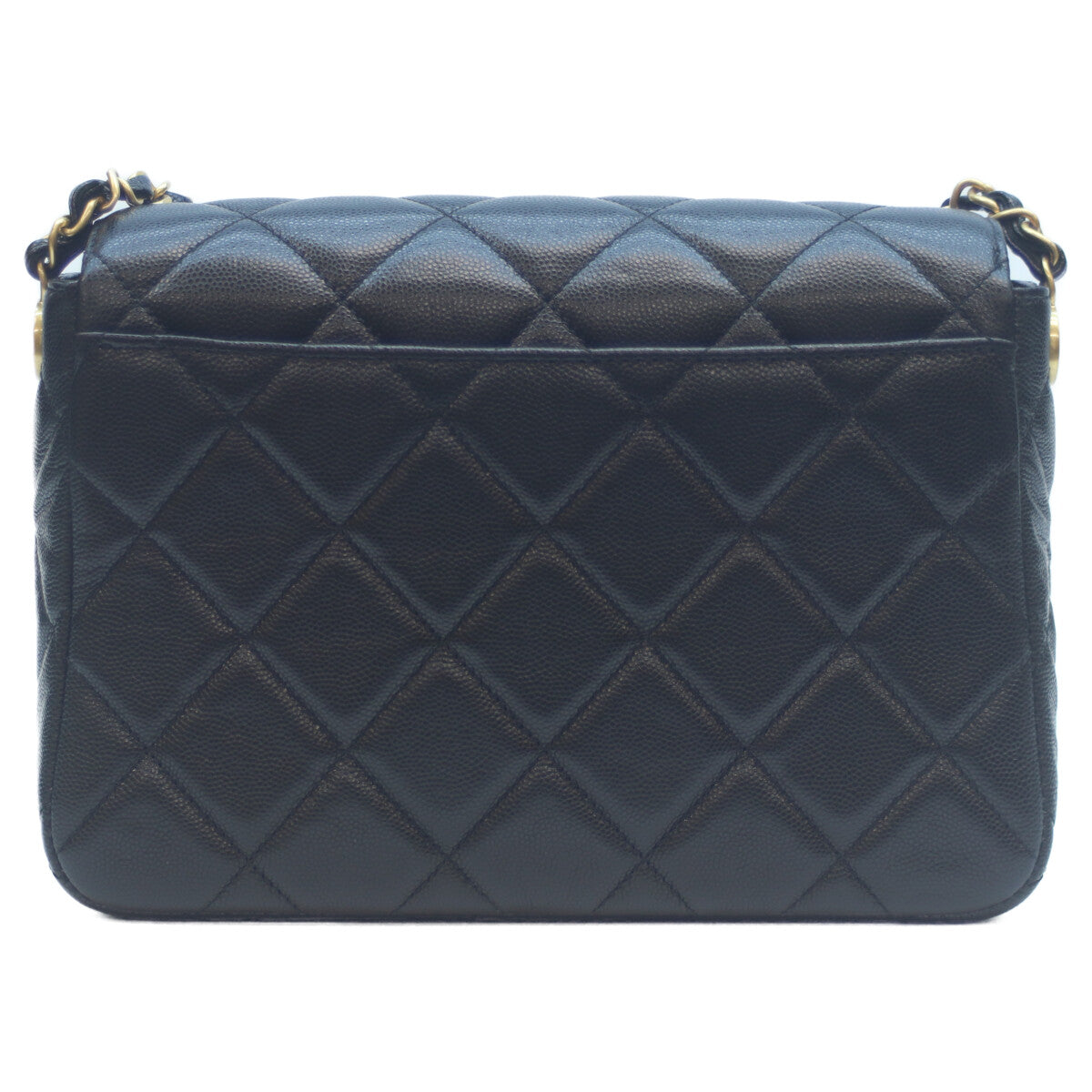 CHANEL シャネル AS4908 黒 キャビア グレインドカーフスキン G金具 ミニシングルフラップショルダー ショルダーバッグ W23