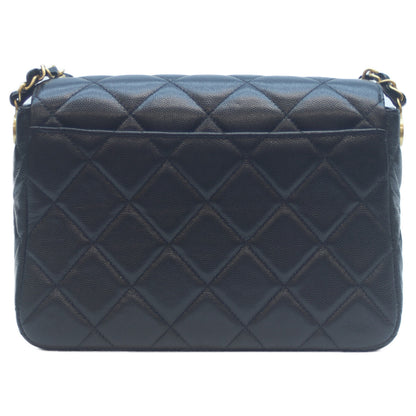 CHANEL シャネル AS4908 黒 キャビア グレインドカーフスキン G金具 ミニシングルフラップショルダー ショルダーバッグ W23
