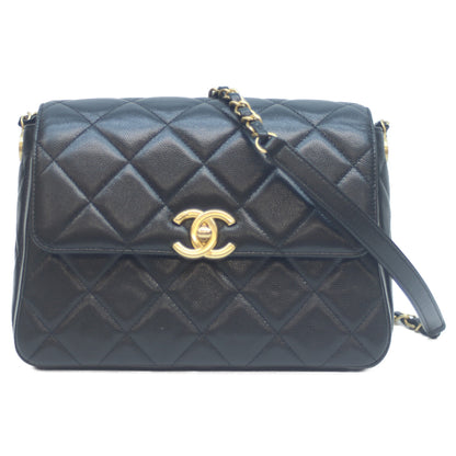 CHANEL シャネル AS4908 黒 キャビア グレインドカーフスキン G金具 ミニシングルフラップショルダー ショルダーバッグ W23