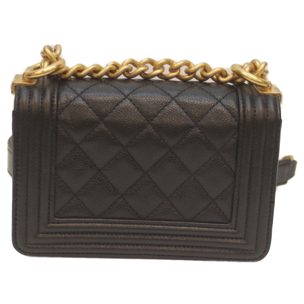 CHANEL シャネル A67364 黒 キャビア G金具 ミニボーイシャネル15 チェーンショルダー ショルダーバッグ