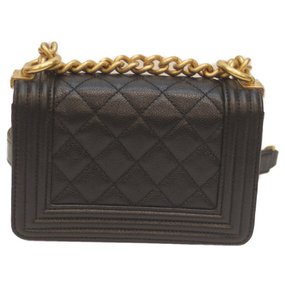 CHANEL シャネル A67364 黒 キャビア G金具 ミニボーイシャネル15 チェーンショルダー ショルダーバッグ
